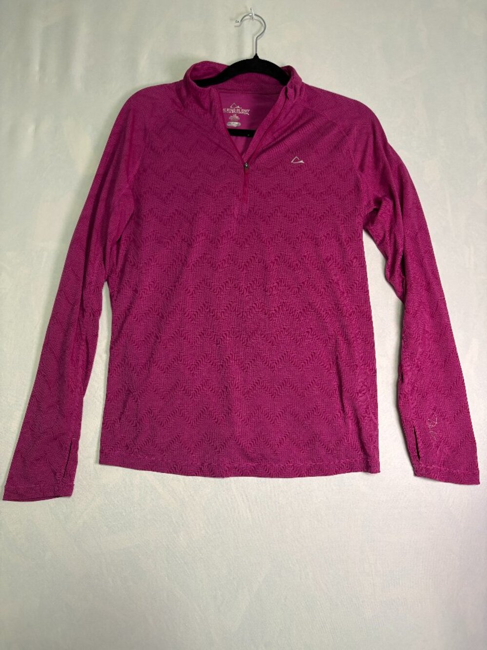 Paradox Women's L Merino Wool Blend Pink Quarter Zip Athletic Base Layer Top